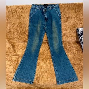 90s Flare Cut Mock Waist Jeans